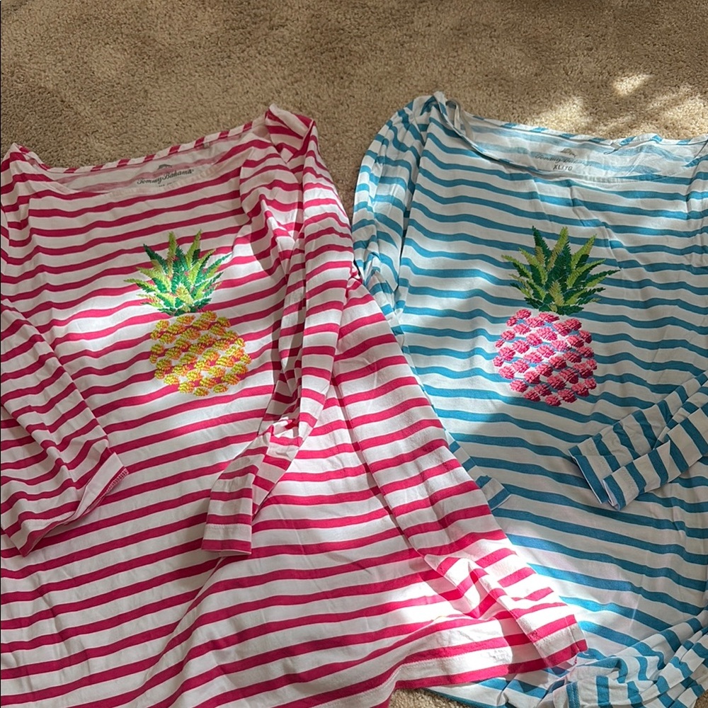 Two Tommy Bahama long sleeve tops
